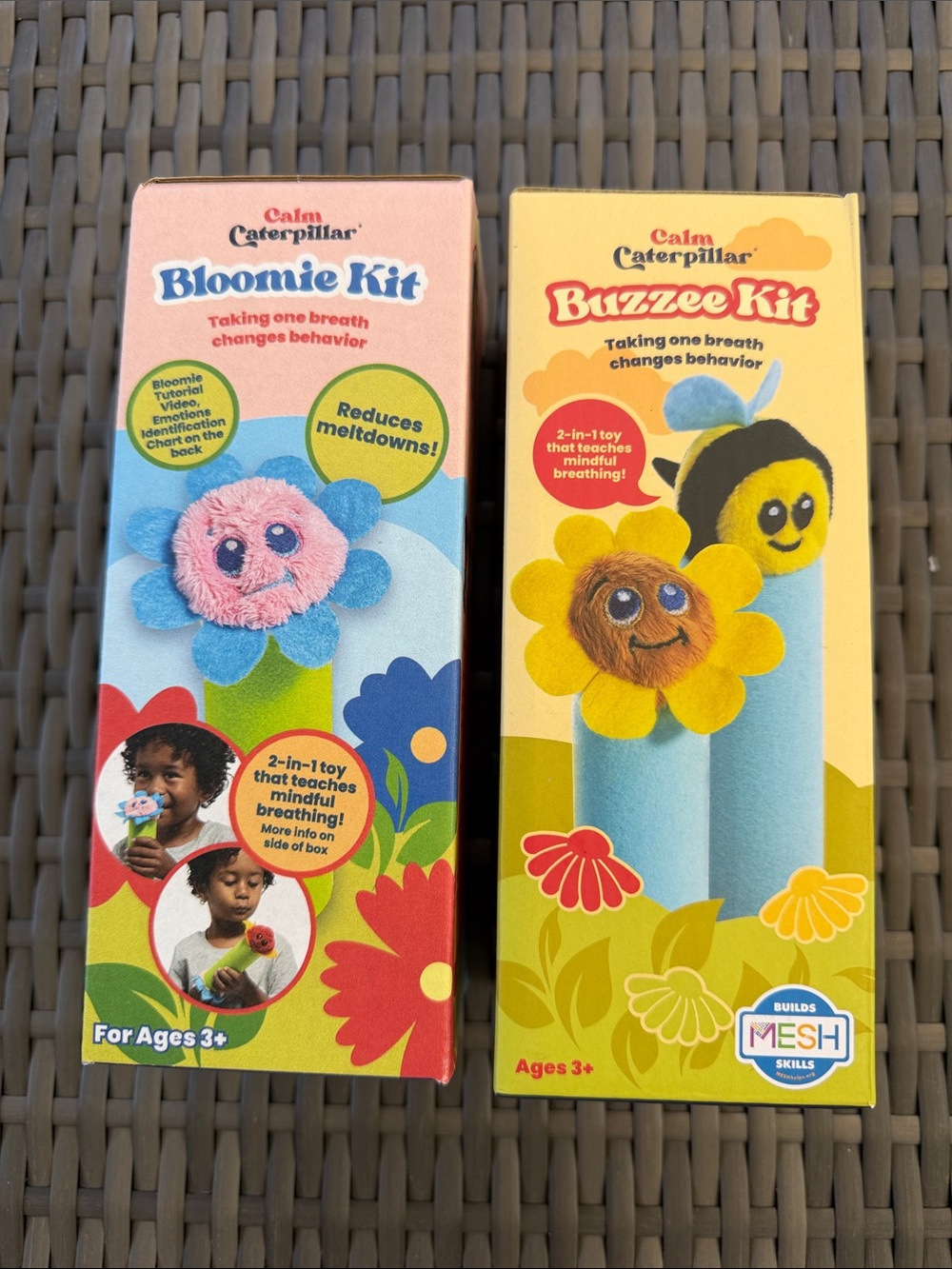 Caterpillar Bloomie Kit Plush Flower Toy - Pink & Blue